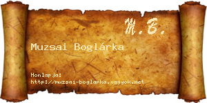 Muzsai Boglárka névjegykártya